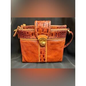 Brahmin Mojito Melbourne Croc Embossed Leather Crossbody